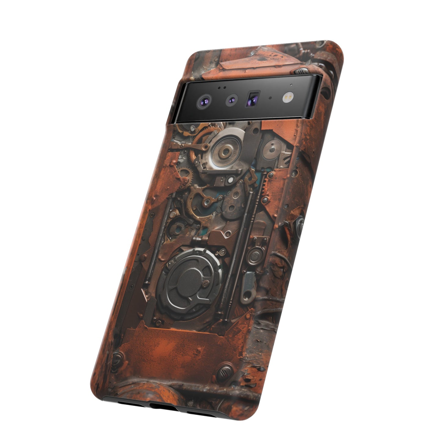 Rusted Mechanisms Phone Case – Steampunk Metal Gear Design for iPhone, Samsung Galaxy, and Google Pixel Devices