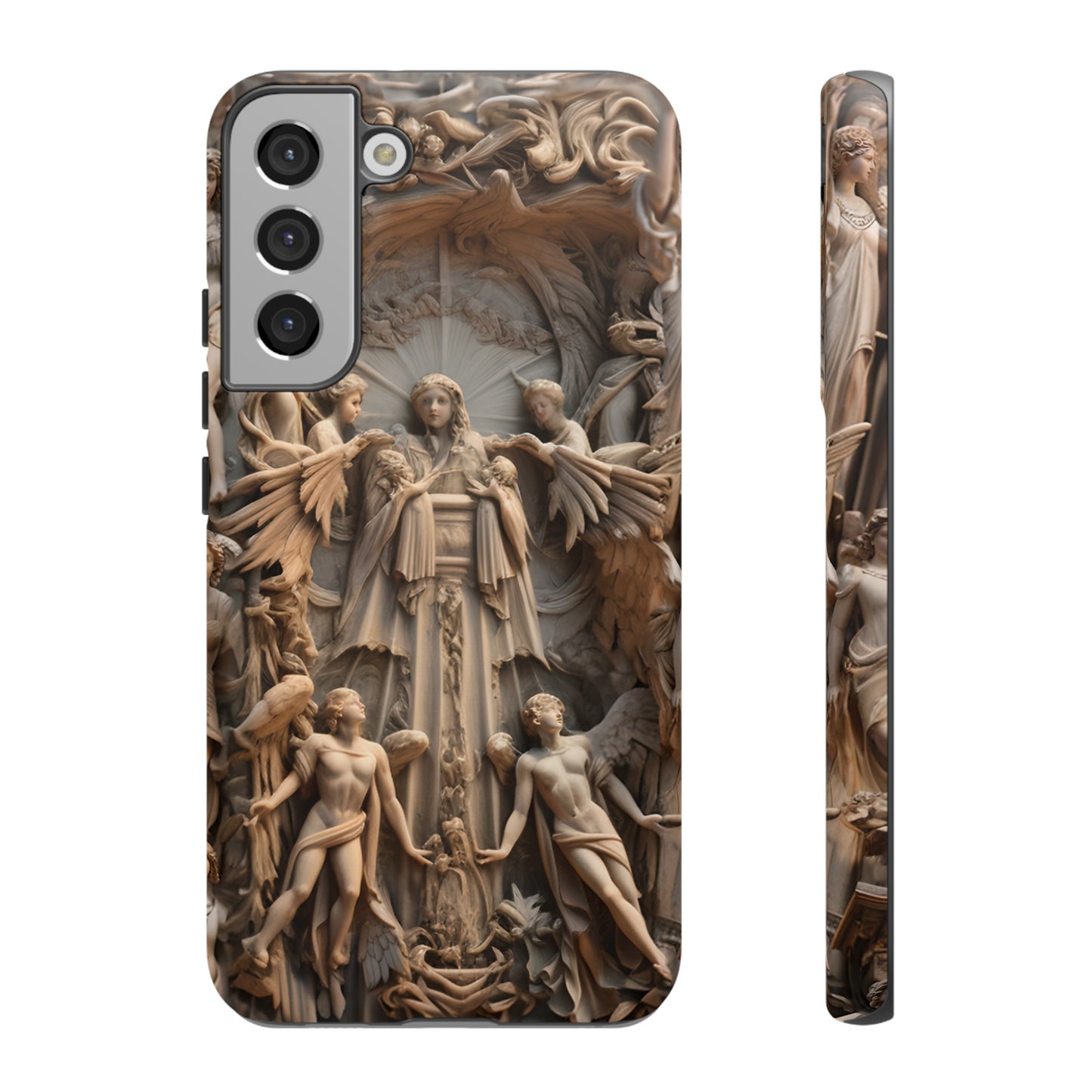 Angelic Statue Phone Case – Heavenly Gothic Marble Design for iPhone, Samsung Galaxy, and Google Pixel Devices