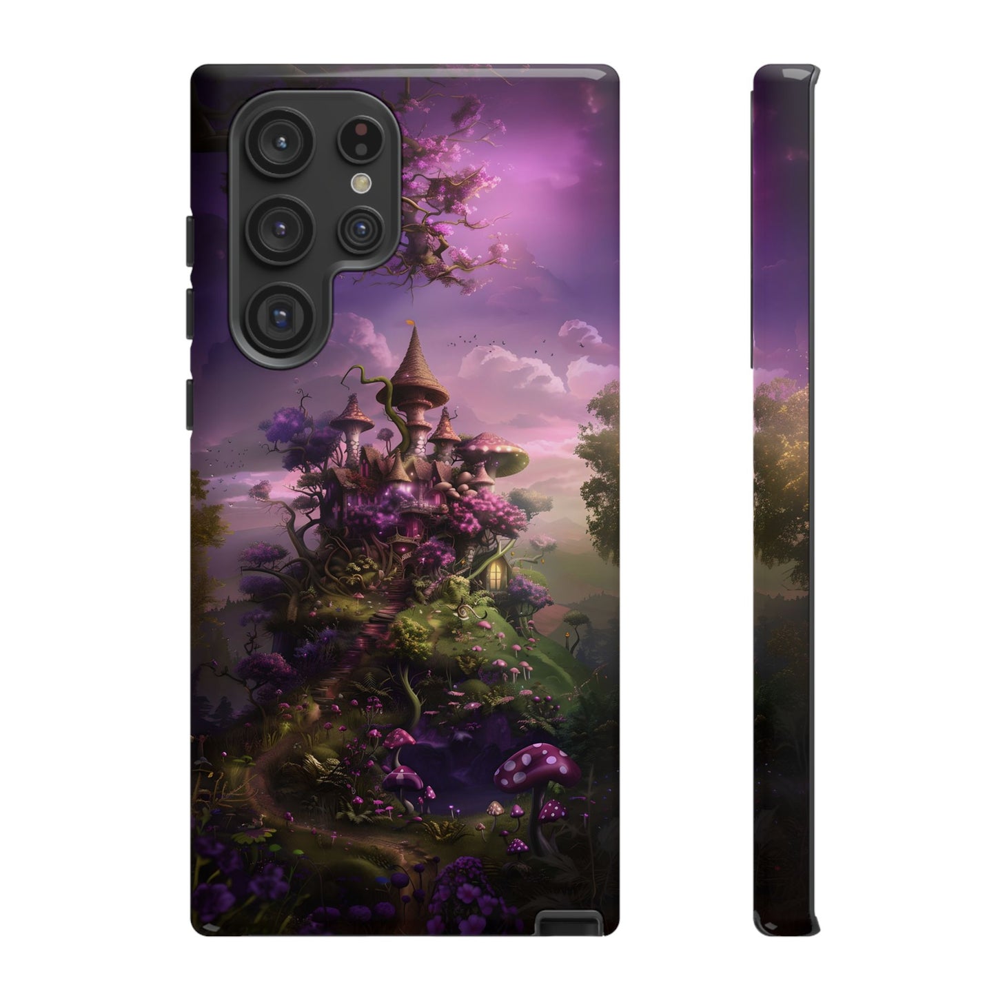 Enchanted Fairy Castle Phone Case - Magical Purple Fantasy Art for iPhone, Samsung Galaxy and Google Pixel Devices