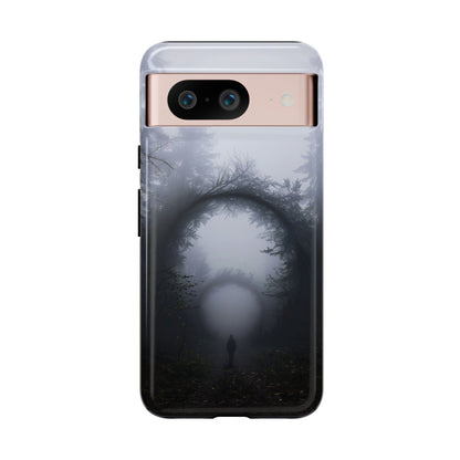 Mystical Forest Portal Phone Case - Atmospheric Foggy Path with Enchanted Tunnel For iPhone, Samsung Galaxy, and Google Pixel Devices.