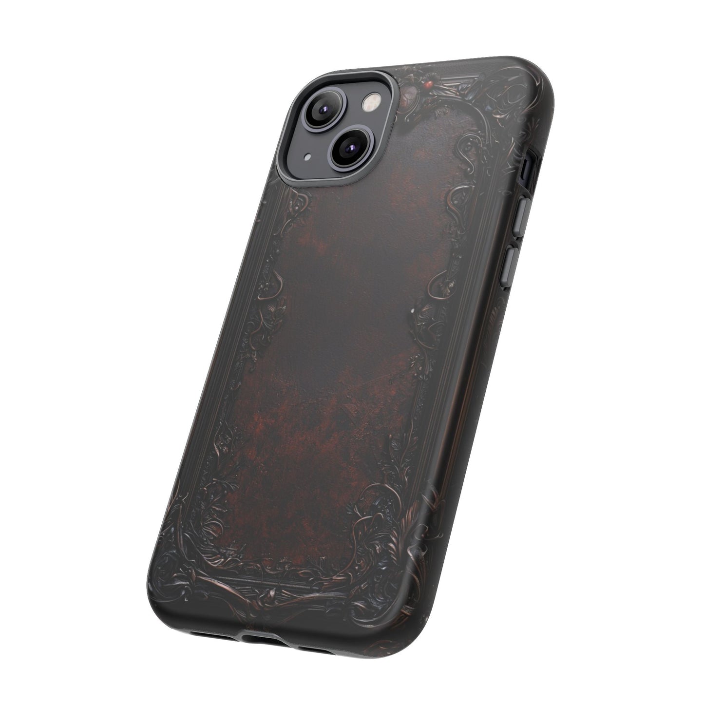 Gothic Ornate Leather-Inspired Phone Case - Dark Aesthetic Cover