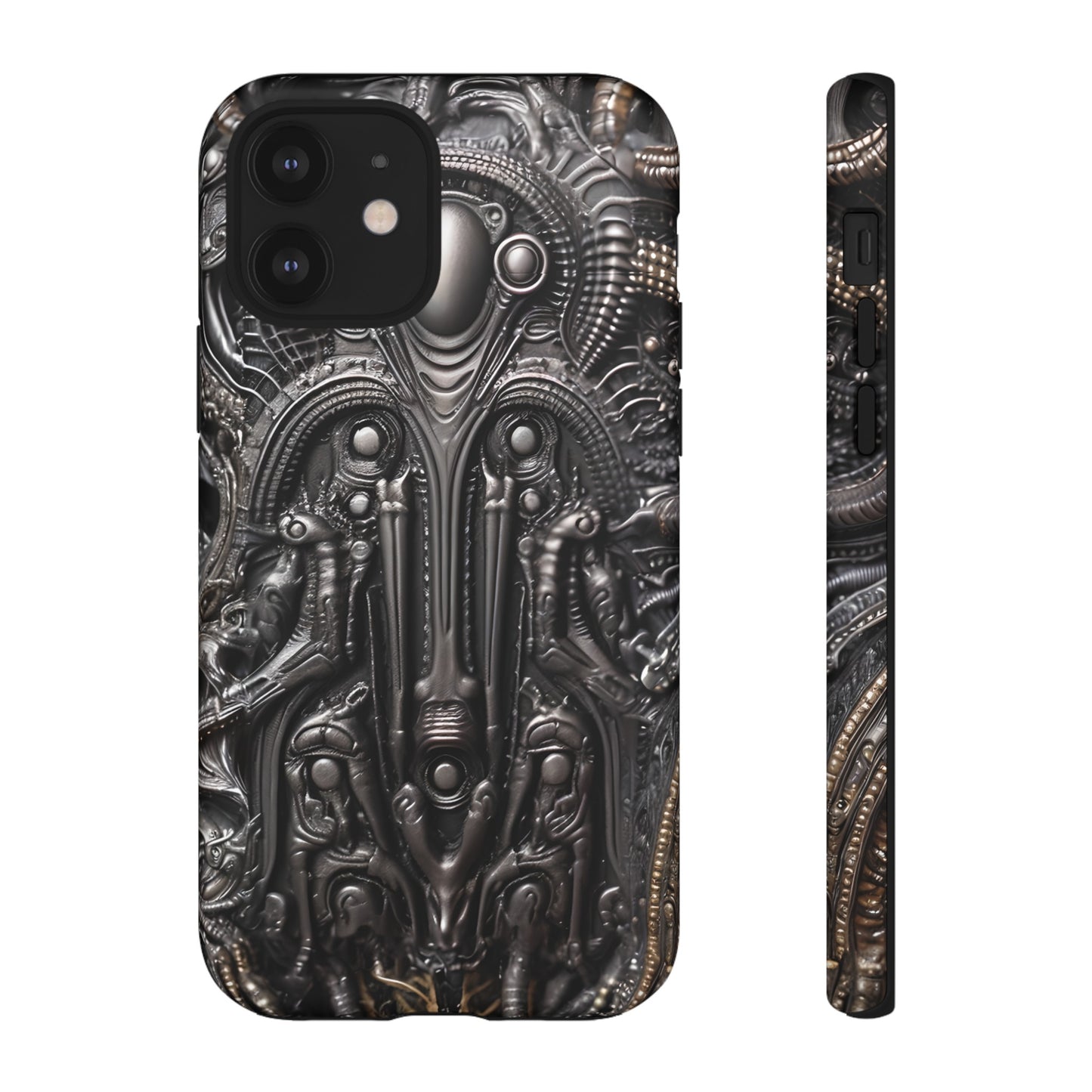 Biomechanical Horror Phone Case – Dark Sci-Fi Design for iPhone, Samsung Galaxy, Google Pixel Devices