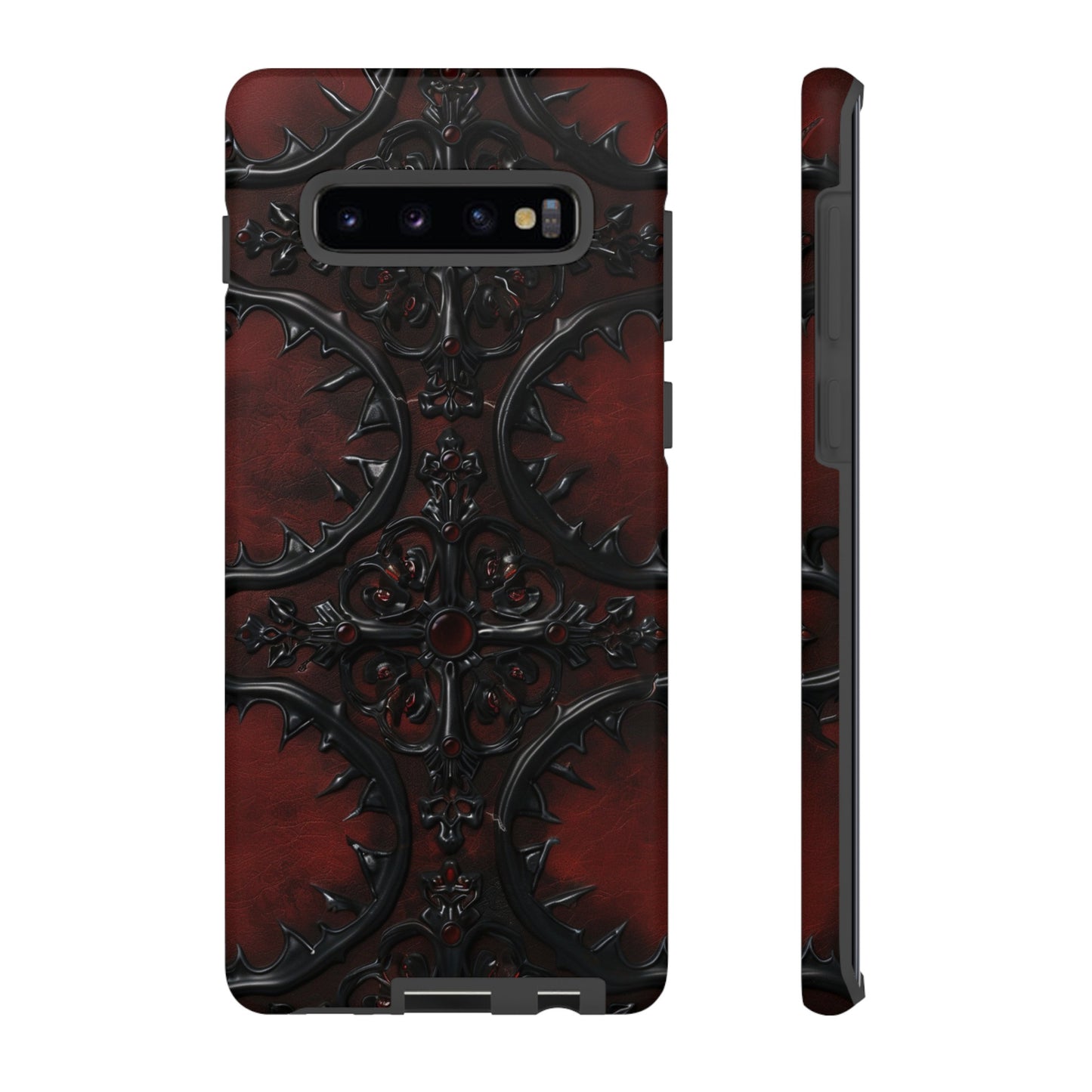 Vampiric Leather Phone Case for iPhone, Samsung Galaxy, and Google Pixel Devices - Gothic Ornate Design