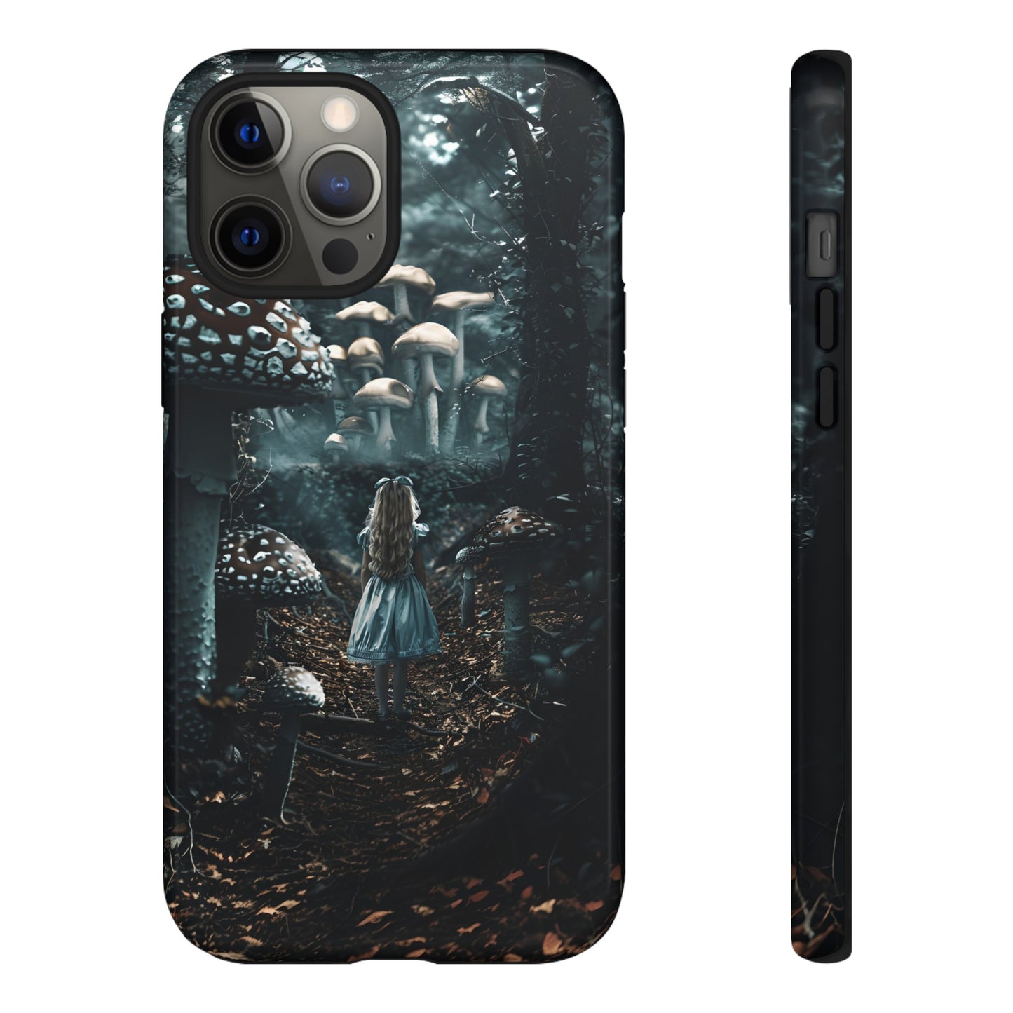 Alice in the Mushroom Forest Phone Case – Fantasy Wonderland Design for iPhone, Samsung Galaxy, and Google Pixel Devices