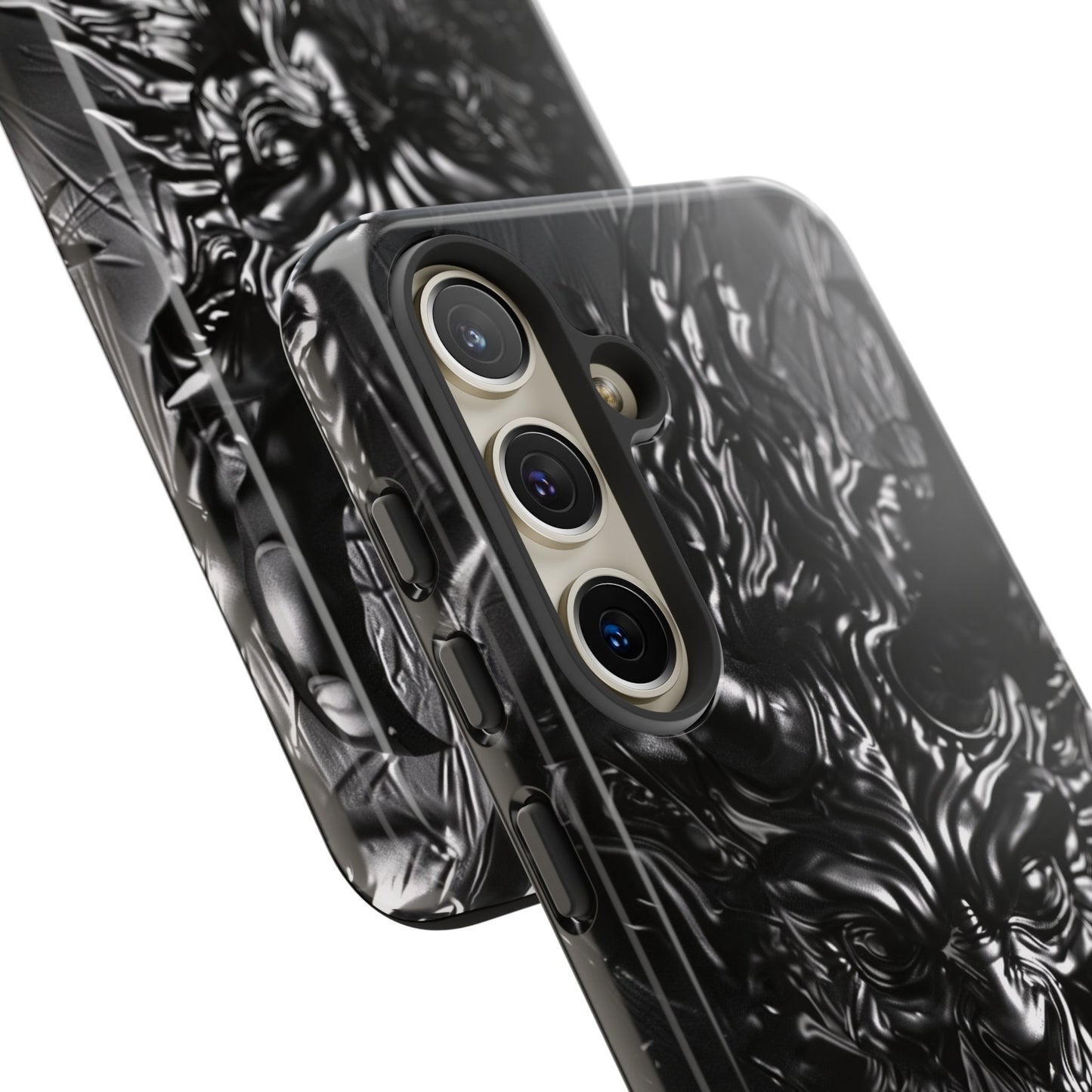 Silver Devil Phone Case – Gothic Demon Design for iPhone, Samsung Galaxy, and Google Pixel Devices