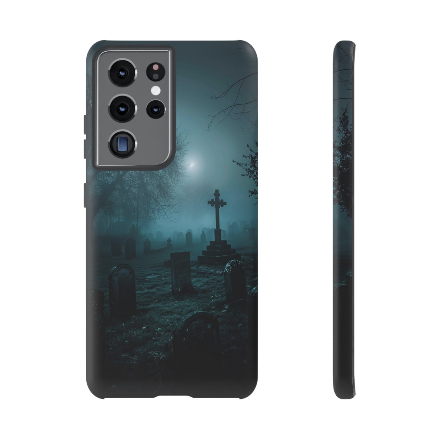 Graveyard at Night Phone Case – Eerie Cemetery Design for iPhone, Samsung Galaxy, and Google Pixel Devices