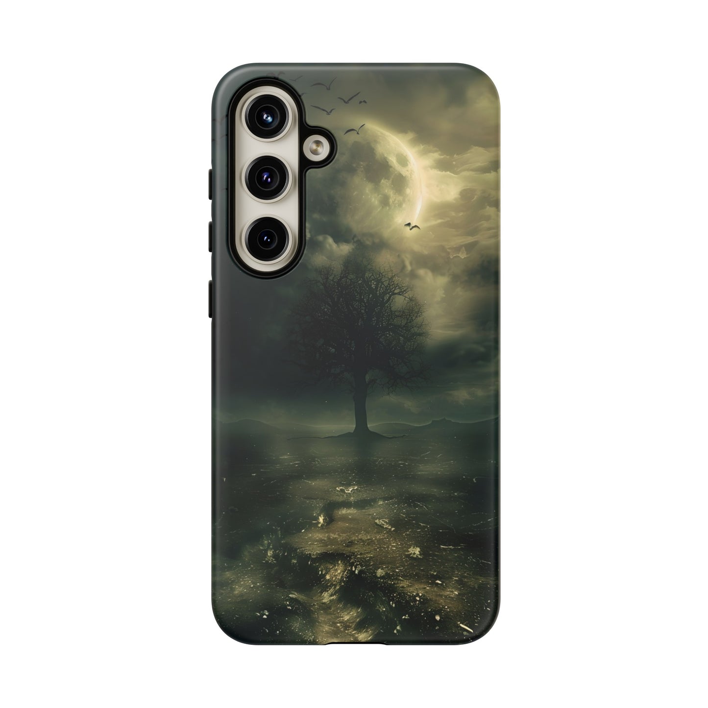 The Tree of Desolation Phone Case – Dark Fantasy Gothic Art with Full Moon for iPhone, Samsung Galaxy, and Google Pixel Devices