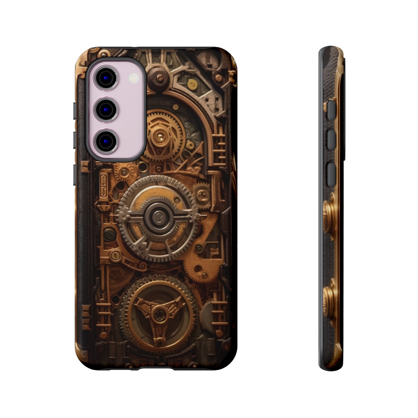 Gearworks Tough Phone Case – Steampunk Clockwork Design for iPhone, Samsung Galaxy, and Google Pixel Devices