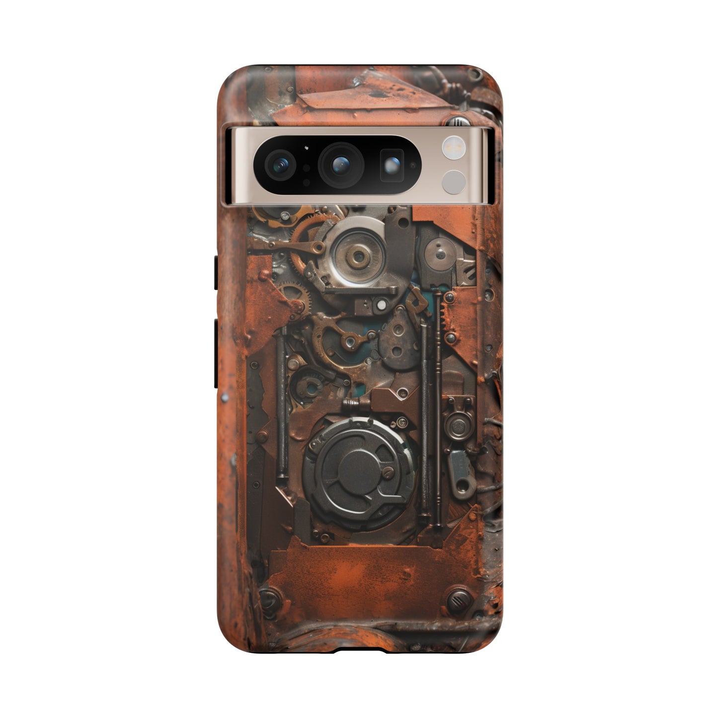 Rusted Mechanisms Phone Case – Steampunk Metal Gear Design for iPhone, Samsung Galaxy, and Google Pixel Devices