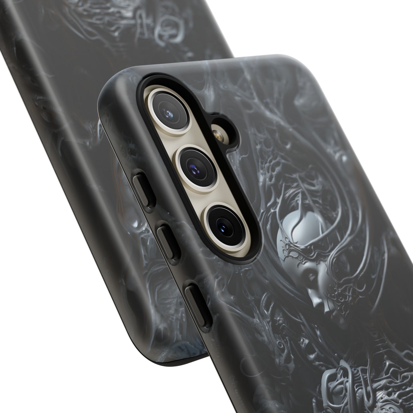 Biomechanical Beauty Phone Case – Futuristic Alien Design for iPhone, Samsung Galaxy, and Google Pixel Devices