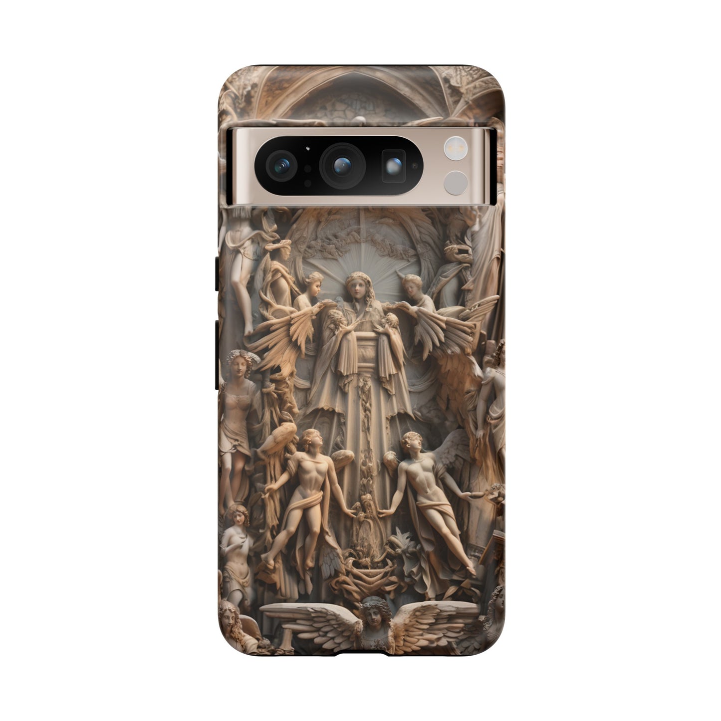 Angelic Statue Phone Case – Heavenly Gothic Marble Design for iPhone, Samsung Galaxy, and Google Pixel Devices