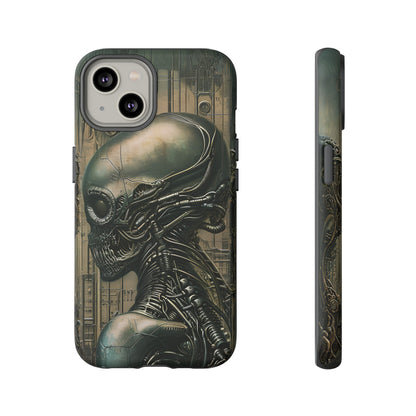 Biomechanical Android Phone Case – Futuristic Alien Horror H.R. Giger-Inspired Design for iPhone, Samsung Galaxy, and Google Pixel Devices