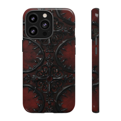 Vampiric Leather Phone Case for iPhone, Samsung Galaxy, and Google Pixel Devices - Gothic Ornate Design