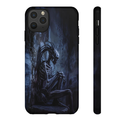 Gothic Alien Skeleton iPhone Case - Sci-Fi Horror Design