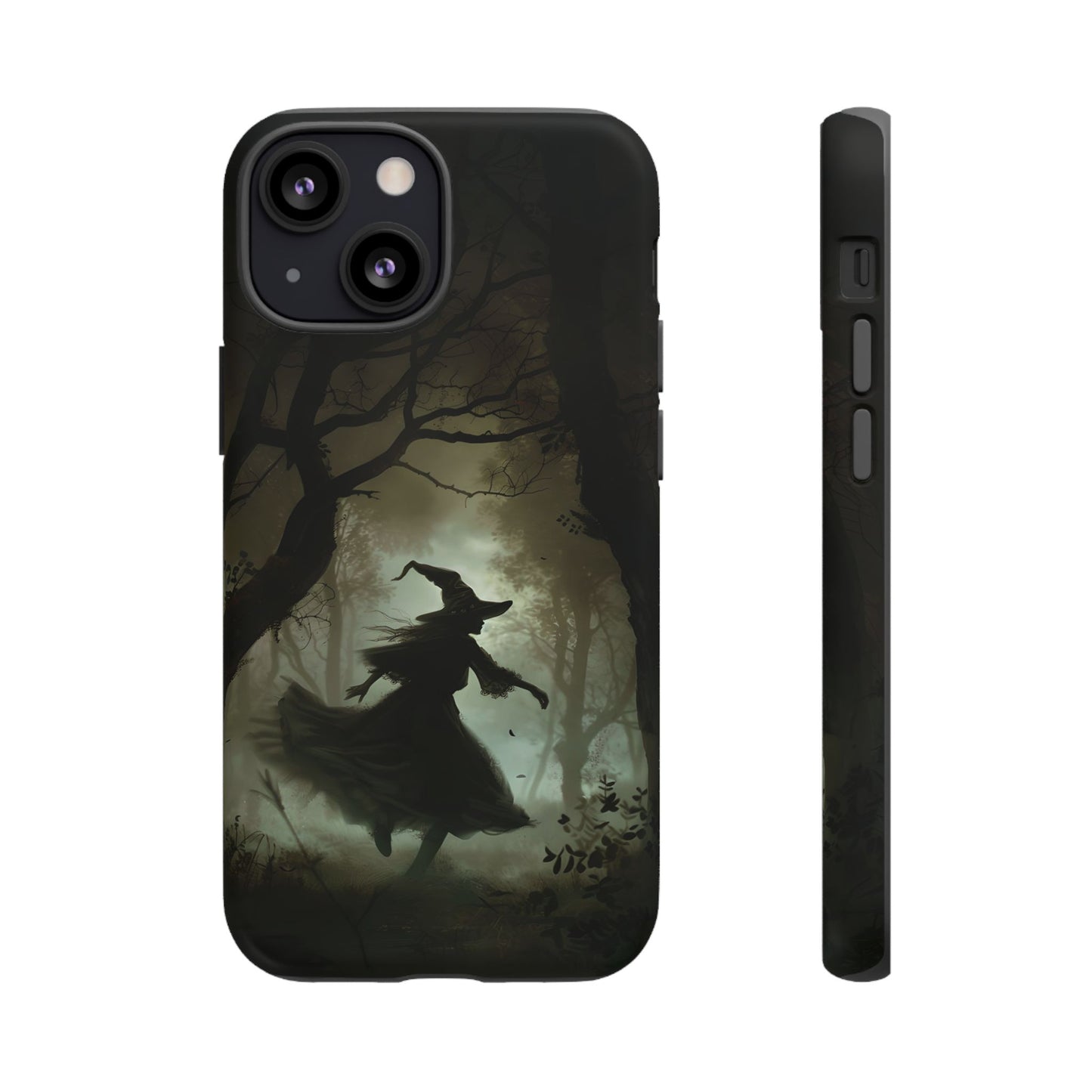 Spooky Witch Silhouette Phone Case - Halloween Dark Art Design for iPhone, Samsung Galaxy, and Google Pixel Devices