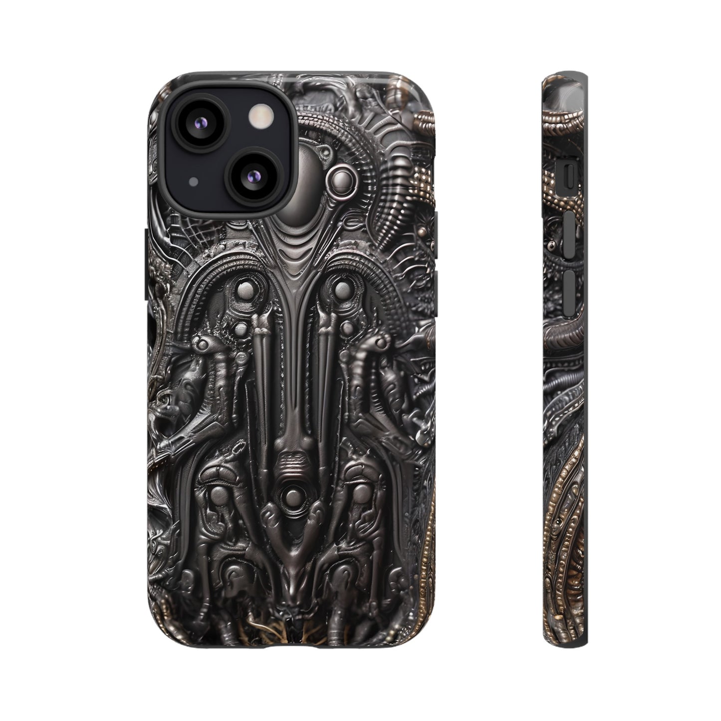 Biomechanical Horror Phone Case – Dark Sci-Fi Design for iPhone, Samsung Galaxy, Google Pixel Devices