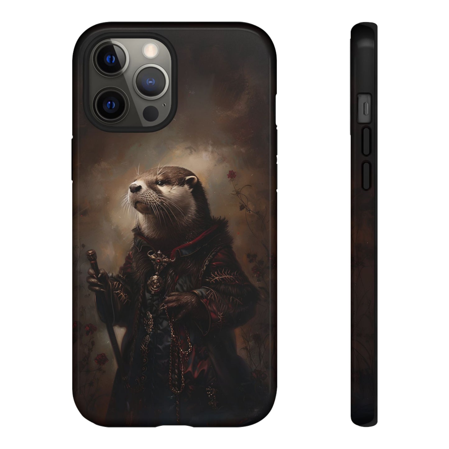 Noble Otter King Phone Case - Vintage Gothic Animal Art Design for iPhone, Samsung Galaxy, and Google Pixel Devices