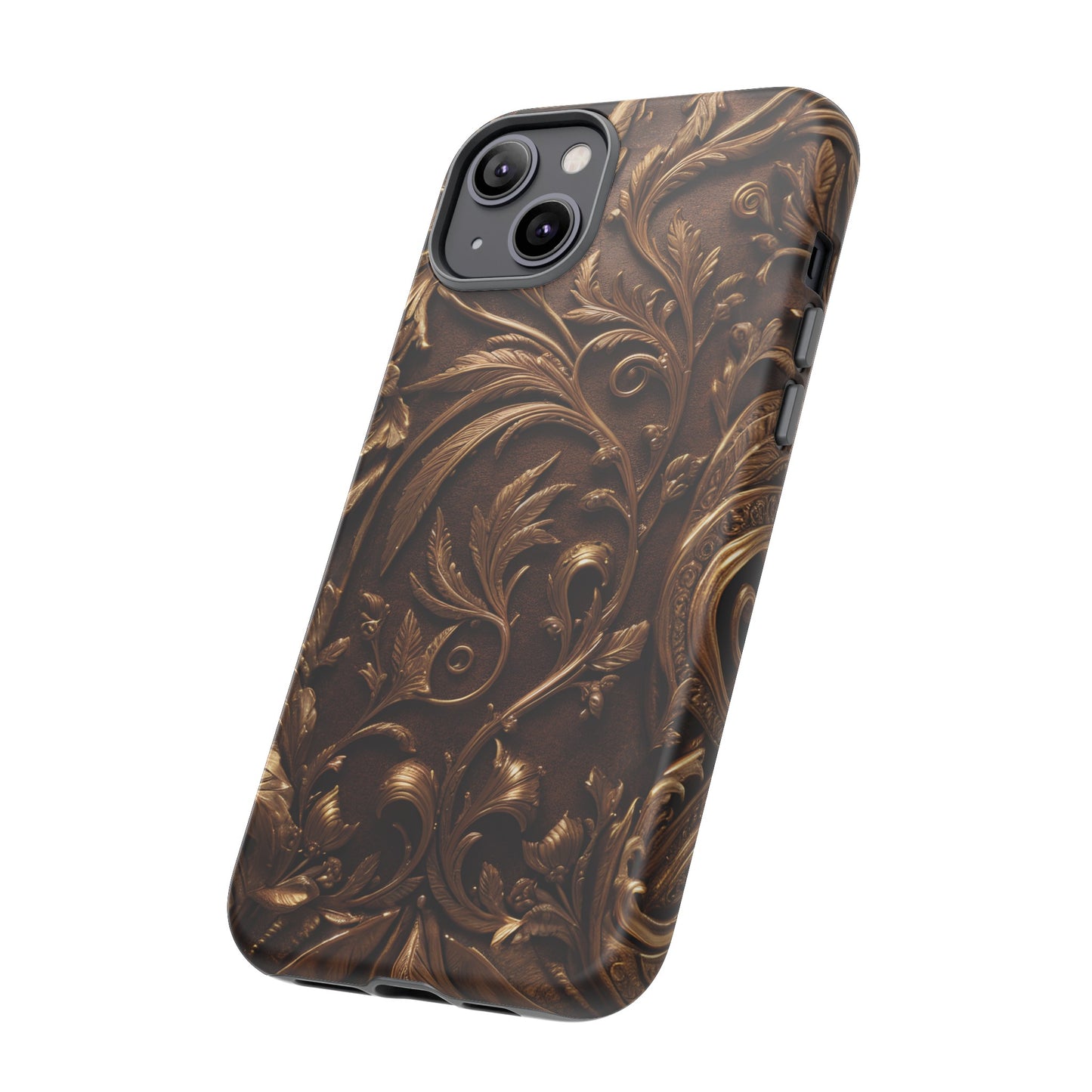 Elegant Bronze Phone Case – Victorian Floral Design for iPhone, Samsung Galaxy, and Google Pixel Devices