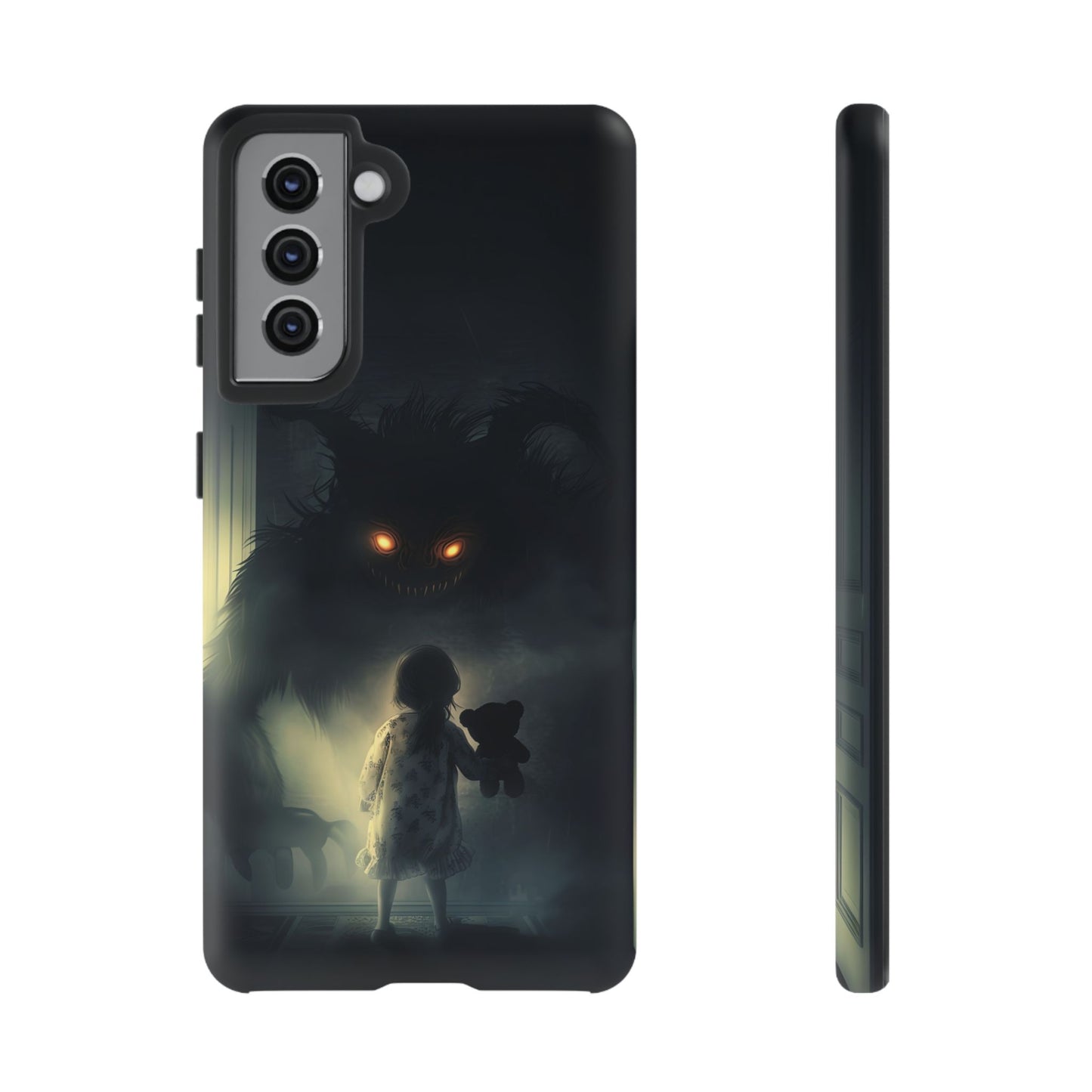 A Child Facing A Terrifying Monster Phone Case - for iPhone, Samsung Galaxy, and Google Pixel Devices