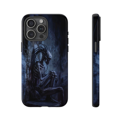 Gothic Alien Skeleton iPhone Case - Sci-Fi Horror Design