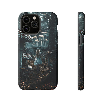 Alice in the Mushroom Forest Phone Case – Fantasy Wonderland Design for iPhone, Samsung Galaxy, and Google Pixel Devices