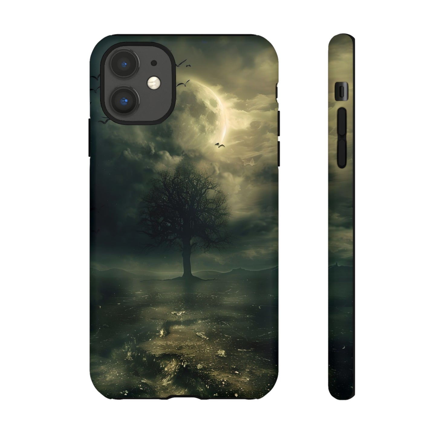 The Tree of Desolation Phone Case – Dark Fantasy Gothic Art with Full Moon for iPhone, Samsung Galaxy, and Google Pixel Devices