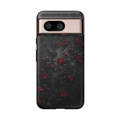 Gothic Roses Tough Phone Case – Elegant Dark Floral Design for iPhone, Samsung Galaxy, and Google Pixel Devices