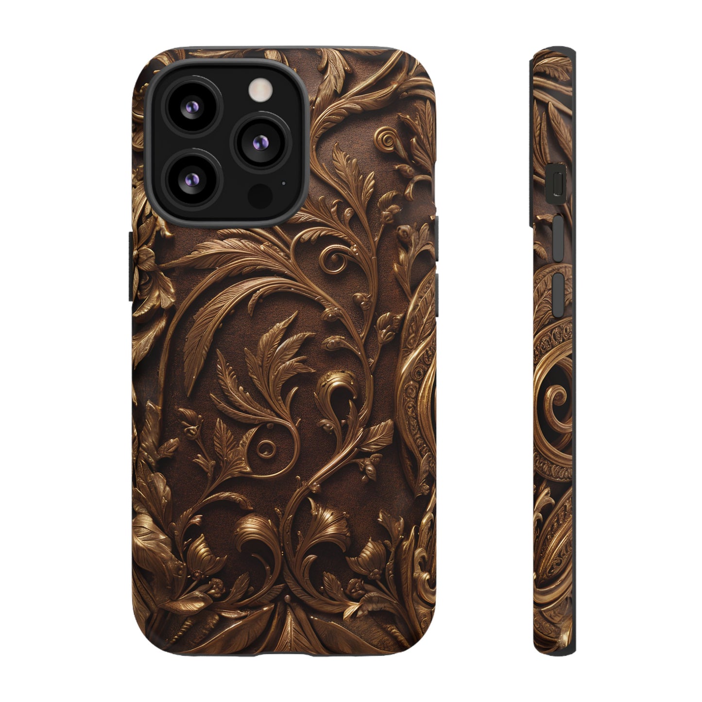 Elegant Bronze Phone Case – Victorian Floral Design for iPhone, Samsung Galaxy, and Google Pixel Devices