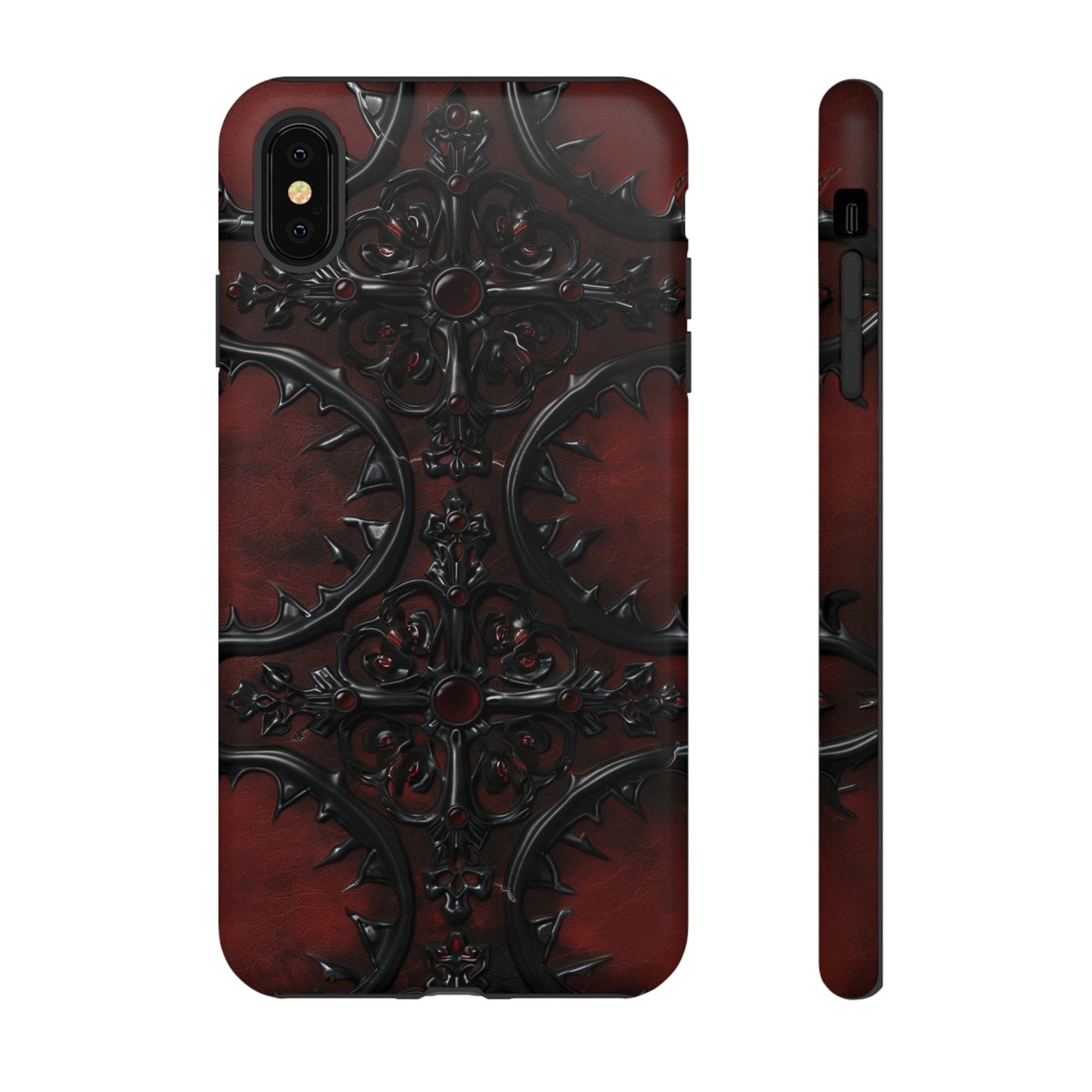 Vampiric Leather Phone Case for iPhone, Samsung Galaxy, and Google Pixel Devices - Gothic Ornate Design