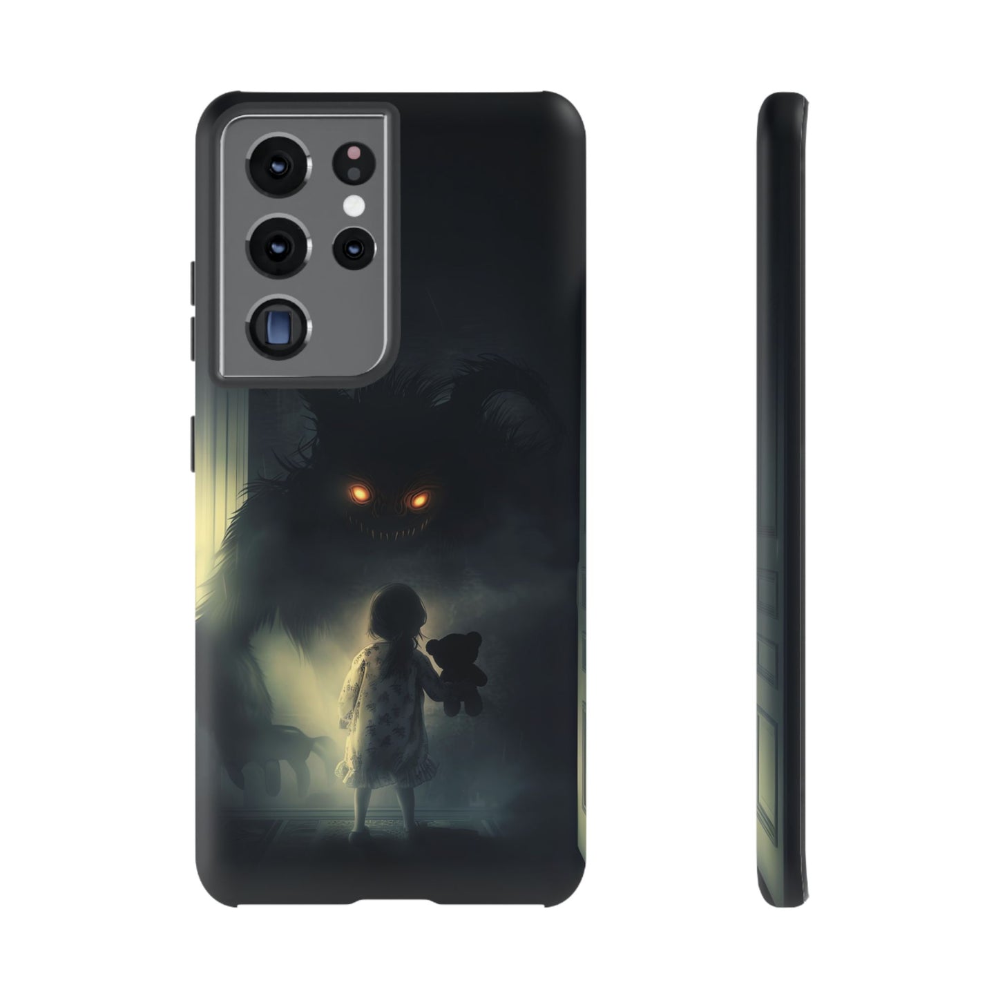 A Child Facing A Terrifying Monster Phone Case - for iPhone, Samsung Galaxy, and Google Pixel Devices