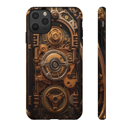 Gearworks Tough Phone Case – Steampunk Clockwork Design for iPhone, Samsung Galaxy, and Google Pixel Devices