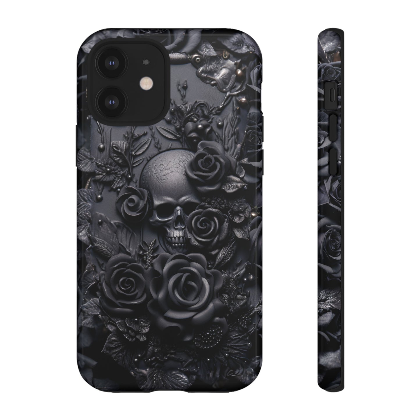 Gothic Black Roses Tough Phone Case – Elegant Dark Floral Design for iPhone, Samsung Galaxy, and Google Pixel Devices