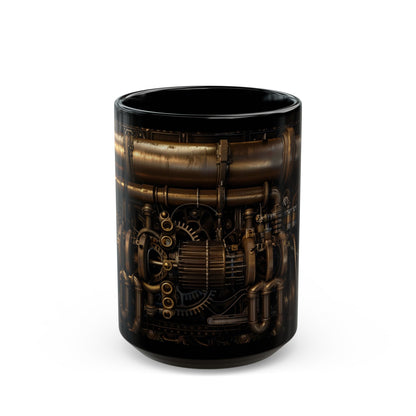 Steampunk Industrial Pipes Mug - Unique Mechanical Design Coffee Cup