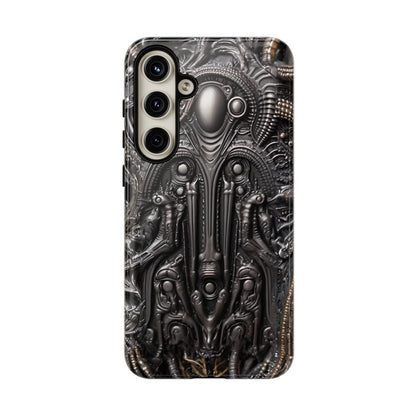 Biomechanical Horror Phone Case – Dark Sci-Fi Design for iPhone, Samsung Galaxy, Google Pixel Devices