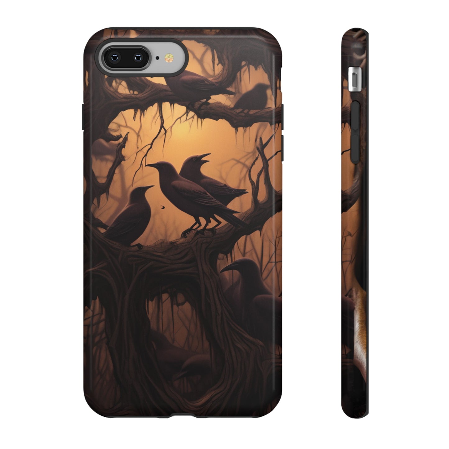 Ravens at Dusk Phone Case – Gothic Halloween Design with Edgar Allan Poe Inspired Crows for iPhone, Samsung Galaxy, and Google Pixel Devices