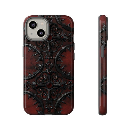 Vampiric Leather Phone Case for iPhone, Samsung Galaxy, and Google Pixel Devices - Gothic Ornate Design