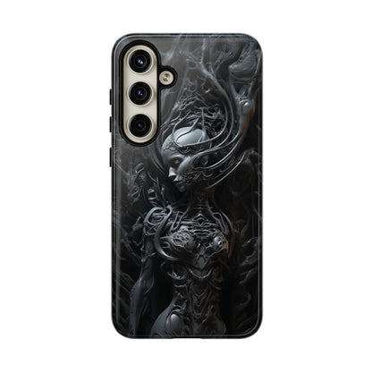 Biomechanical Beauty Phone Case – Futuristic Alien Design for iPhone, Samsung Galaxy, and Google Pixel Devices