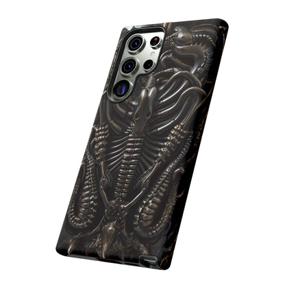 Biomechanical Nightmares Tough Phone Case – Alien Horror Design for iPhone and Samsung Galaxy Devices