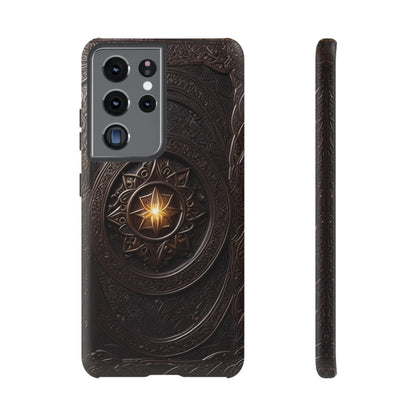 Intricate Leather Flower Tough Phone Case – Elegant Floral Design for iPhone, Samsung Galaxy, and Google Pixel Devices