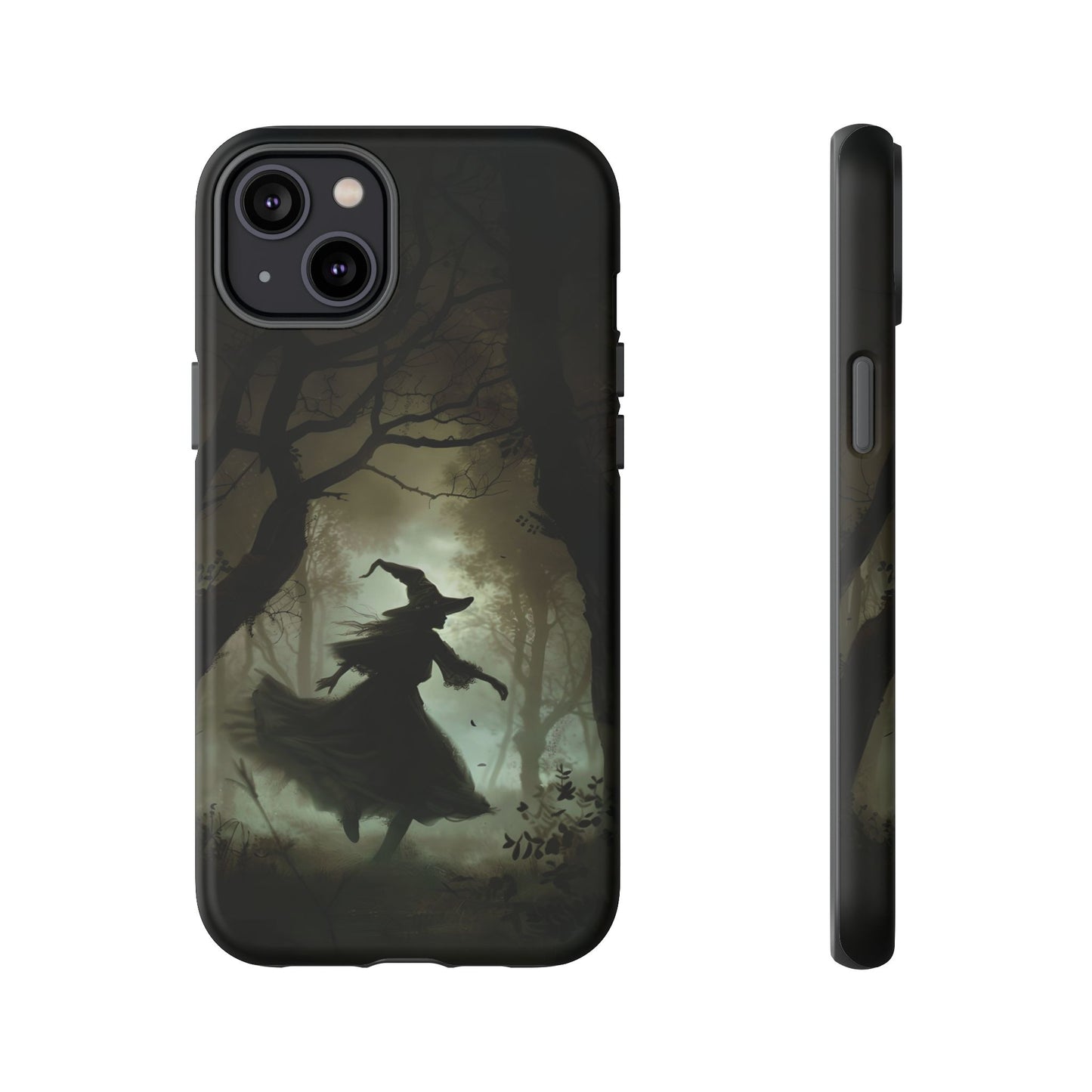 Spooky Witch Silhouette Phone Case - Halloween Dark Art Design for iPhone, Samsung Galaxy, and Google Pixel Devices