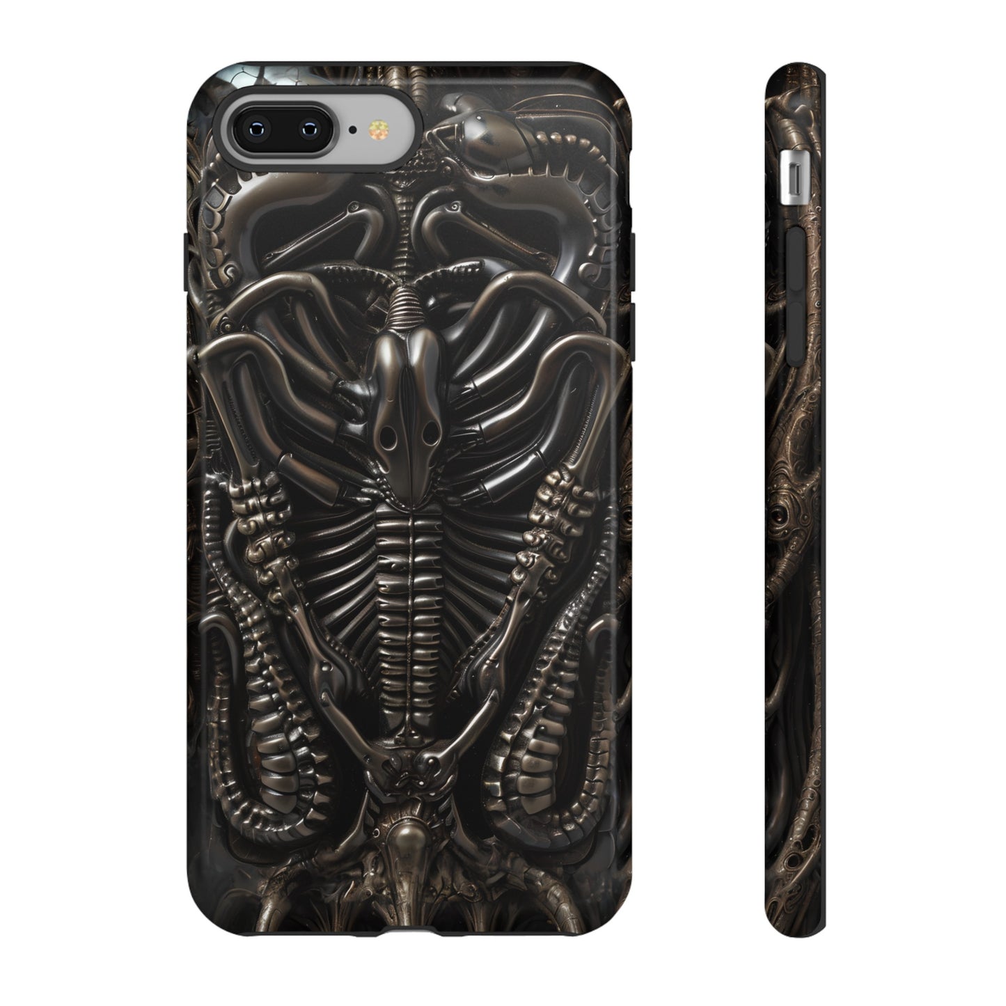 Biomechanical Nightmares Tough Phone Case – Alien Horror Design for iPhone and Samsung Galaxy Devices