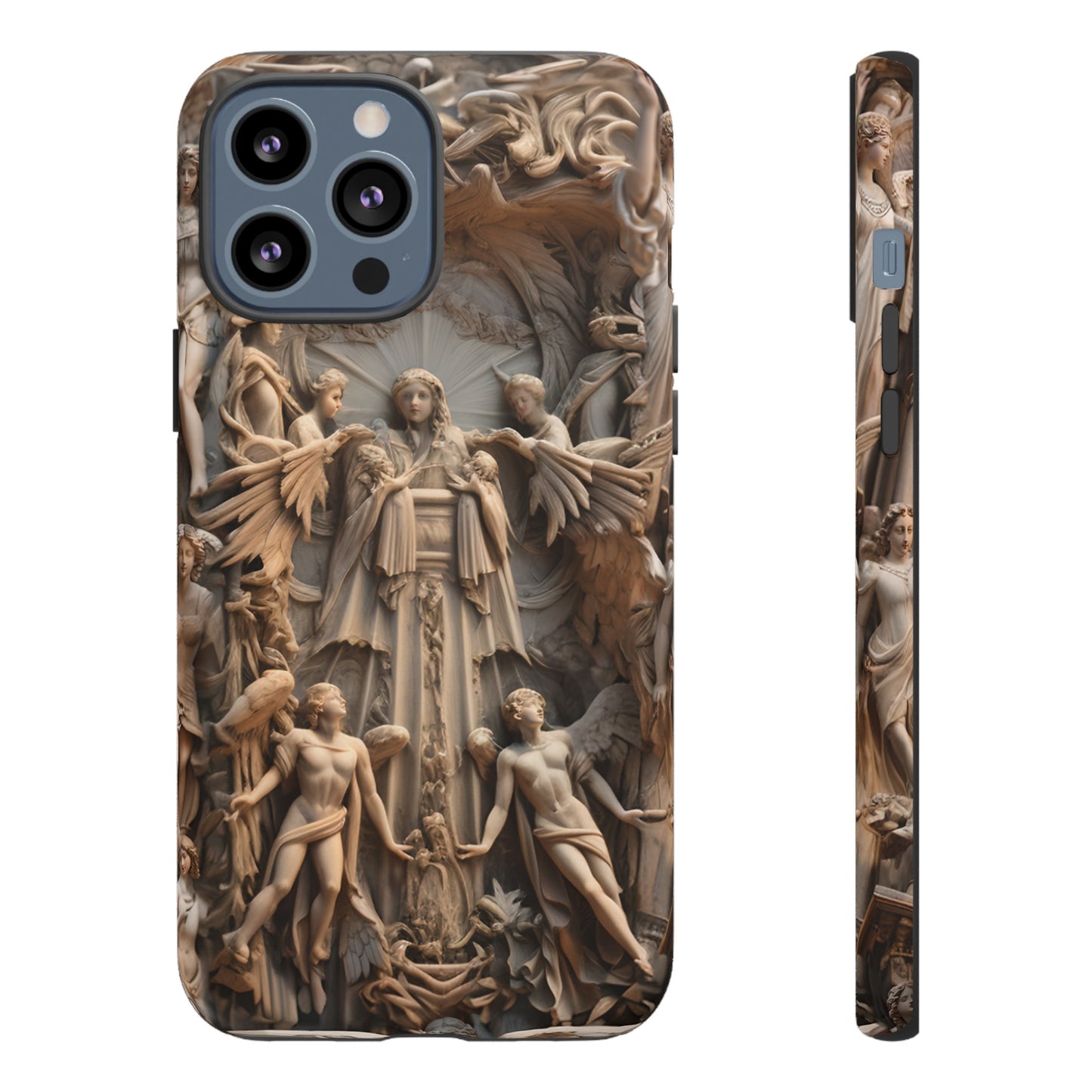 Angelic Statue Phone Case – Heavenly Gothic Marble Design for iPhone, Samsung Galaxy, and Google Pixel Devices