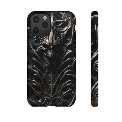 Biomechanical Horror 3 Tough Phone Case – Futuristic Alien Skull Design for iPhone, Samsung Galaxy, and Google Pixel Devices