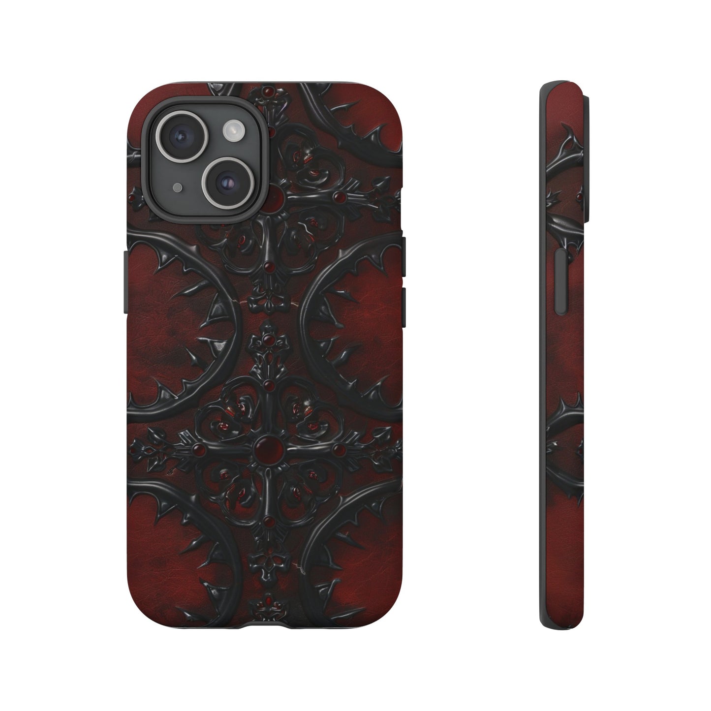 Vampiric Leather Phone Case for iPhone, Samsung Galaxy, and Google Pixel Devices - Gothic Ornate Design