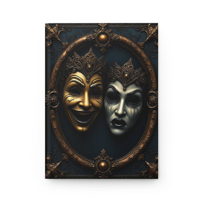 Theatrical Masks Hardcover Journal - Embrace Comedy and Tragedy