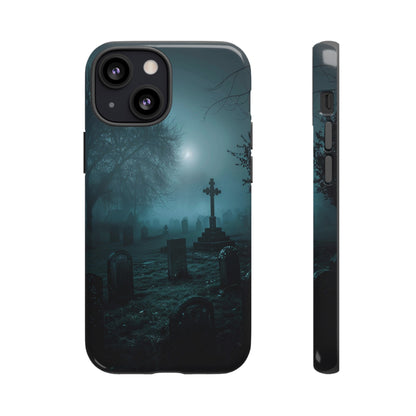 Graveyard at Night Phone Case – Eerie Cemetery Design for iPhone, Samsung Galaxy, and Google Pixel Devices