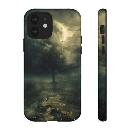 The Tree of Desolation Phone Case – Dark Fantasy Gothic Art with Full Moon for iPhone, Samsung Galaxy, and Google Pixel Devices