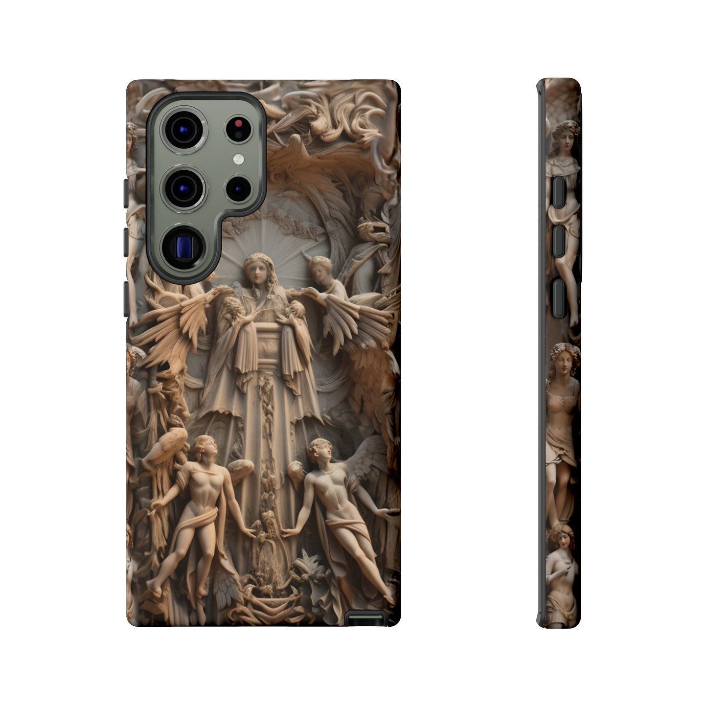 Angelic Statue Phone Case – Heavenly Gothic Marble Design for iPhone, Samsung Galaxy, and Google Pixel Devices