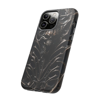 Biomechanical Horror 3 Tough Phone Case – Futuristic Alien Skull Design for iPhone, Samsung Galaxy, and Google Pixel Devices