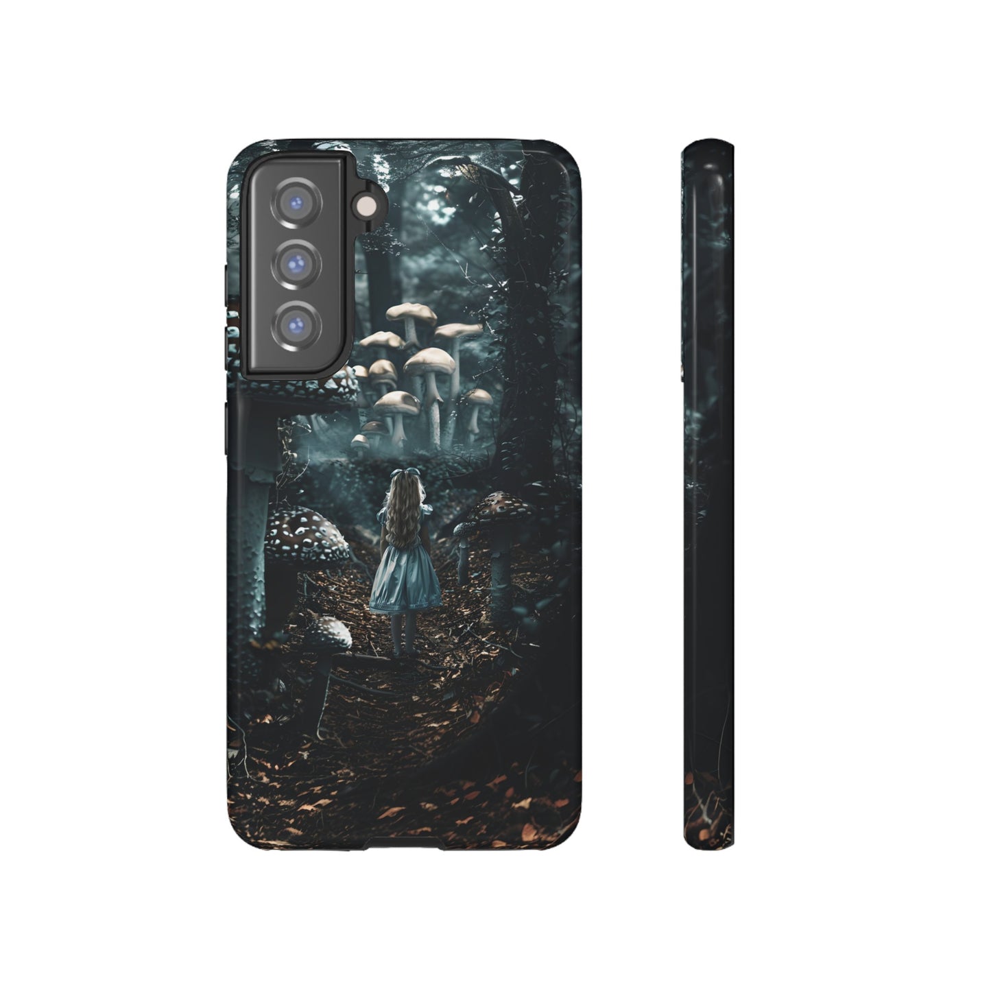 Alice in the Mushroom Forest Phone Case – Fantasy Wonderland Design for iPhone, Samsung Galaxy, and Google Pixel Devices